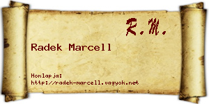 Radek Marcell névjegykártya